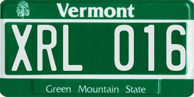 VT license plate XRL016