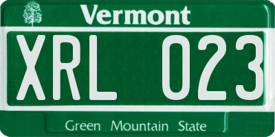 VT license plate XRL023