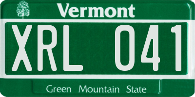 VT license plate XRL041
