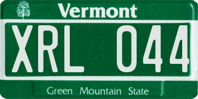 VT license plate XRL044