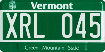 VT license plate XRL045