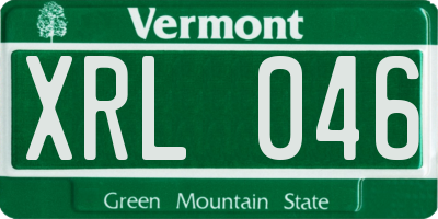 VT license plate XRL046