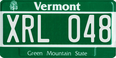 VT license plate XRL048
