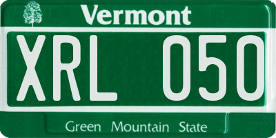 VT license plate XRL050
