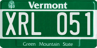 VT license plate XRL051
