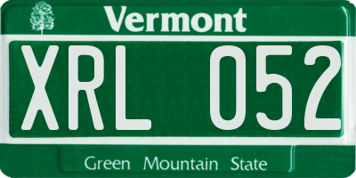 VT license plate XRL052