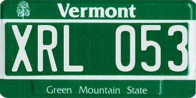 VT license plate XRL053
