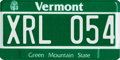 VT license plate XRL054