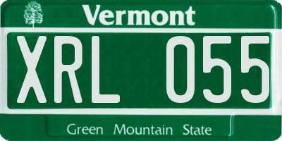 VT license plate XRL055