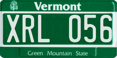 VT license plate XRL056