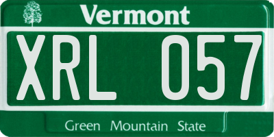 VT license plate XRL057