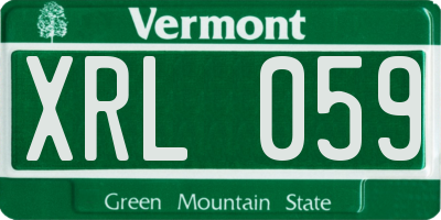 VT license plate XRL059