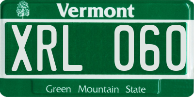 VT license plate XRL060