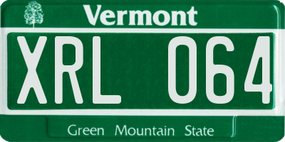 VT license plate XRL064