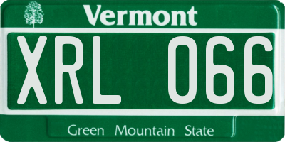 VT license plate XRL066