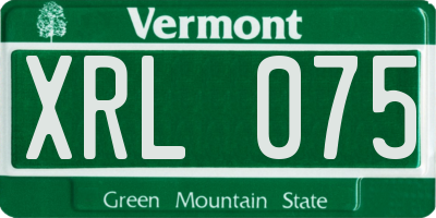 VT license plate XRL075