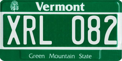 VT license plate XRL082