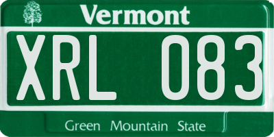 VT license plate XRL083