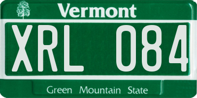 VT license plate XRL084