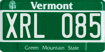 VT license plate XRL085