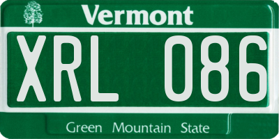 VT license plate XRL086