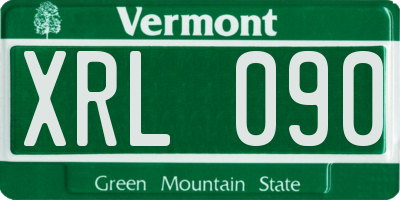 VT license plate XRL090