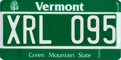 VT license plate XRL095