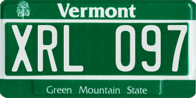 VT license plate XRL097