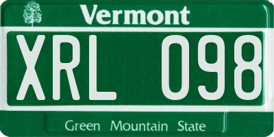 VT license plate XRL098