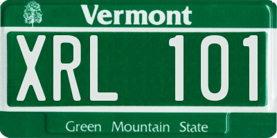 VT license plate XRL101