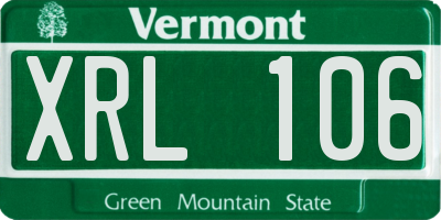 VT license plate XRL106
