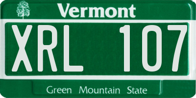 VT license plate XRL107