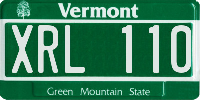 VT license plate XRL110