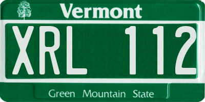 VT license plate XRL112