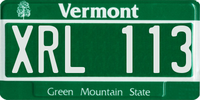 VT license plate XRL113