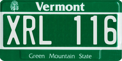 VT license plate XRL116