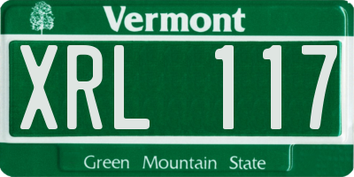 VT license plate XRL117