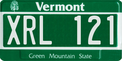 VT license plate XRL121