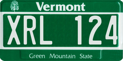 VT license plate XRL124