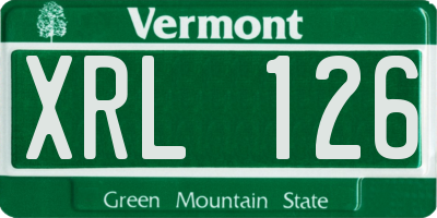 VT license plate XRL126