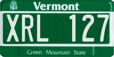 VT license plate XRL127