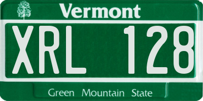 VT license plate XRL128