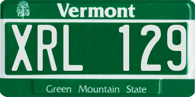 VT license plate XRL129