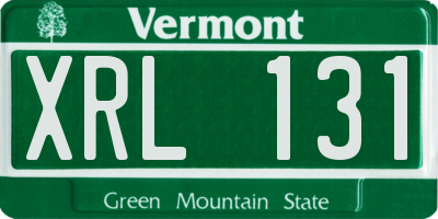VT license plate XRL131