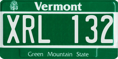 VT license plate XRL132