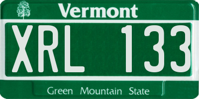 VT license plate XRL133