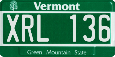 VT license plate XRL136