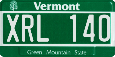 VT license plate XRL140