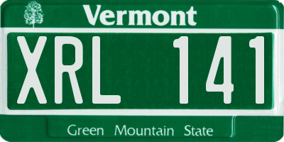 VT license plate XRL141