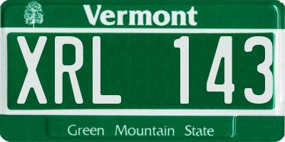 VT license plate XRL143
